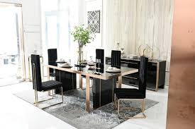 Our furniture store realizes your living room is your prime stage for entertaining as well as a friendly place for you and the fam to chill after a hard day. Modern Black And Rosegold Dining Set Decodesign Furniture Furniture Store Miami Fl Wholesale Prices