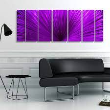 metal wall art purple abstract painting