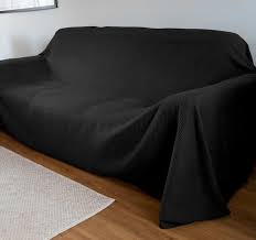 Black Waffle Weave Sofa Cover Custom