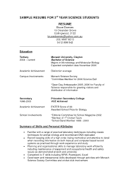 Recent Science Graduate Resume Science Student Resumes Asafonggecco