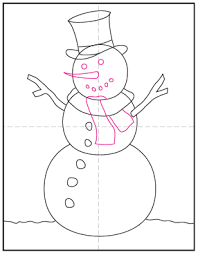 Draw two straight lines across the circle. How To Draw A Snowman Art Projects For Kids
