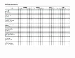 Chore Chart Template Excel Printable Monthly Chore Calendar