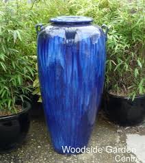 Blue Glazed Temple Jar Decor Vase