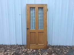 Oak And Leaded Glass Entrance Door