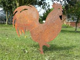 rusty rooster decor rusty metal