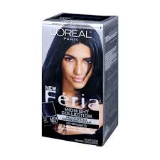Unfollow blue hair dye permanent to stop getting updates on your ebay feed. L Oreal Paris Feria Multi Faceted Shimmering Permanent Hair Color M31 Midnight Moon Cool Soft Black 1 Kit Walmart Com Walmart Com