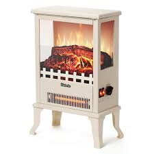 Turbro Suburbs Ts17q Infrared Electric Fireplace Stove 19 In Freestanding Stove Heater With 3 Sided View 1500 Watt Ivory