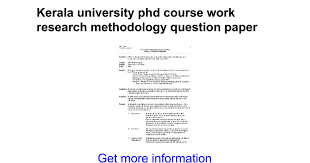Kerala university phd course work exam application form the tips world   blogger