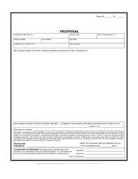 Printable Blank Bid Proposal Forms Construction Proposal