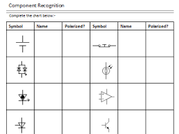Design Technology Electronic Component Recognition Worksheet