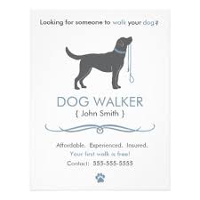 Dog Walker Walking Business Flyer Template Small Zazzle Com