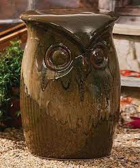 Evergreen Wise Owl Stool Garden Owl