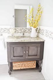Pottery barn vanity for bathroom cabinet design ideas. Diy Pottery Barn Inspired Sink Console Vanity Tutorial