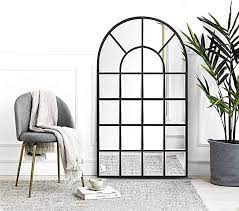 Gifttrove Black Arched Window Mirror