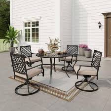 5pc Outdoor Dining Set With Stackable