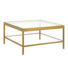 In Brass Square Glass Coffee Table