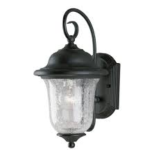 Westinghouse 1 Light Vintage Bronze Steel Exterior Wall Lantern Sconce With Clear Crackle Glass