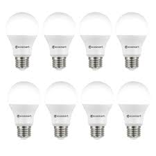 Ecosmart 60 Watt Equivalent Soft White A19 Non Dimmable Led Light Bulb 8 Pack A6a19a60wul01 The Home Depot
