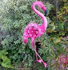 Lrg Metal Flamingo Windmill Ornament