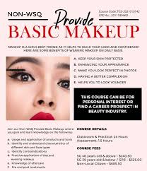 non wsq provide basic makeup course