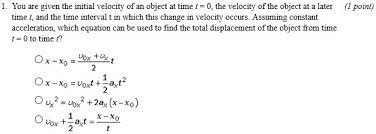 Initial Velocity Of An Object At Time