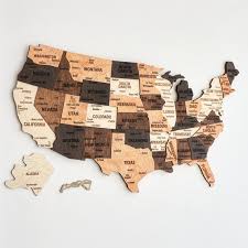Usa Push Pin Map Travel Gift Wood Us
