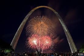 photography of fireworks over st louis