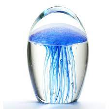 glass jellyfish paperweight glow in