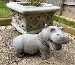 Hippo Stone Garden Statue Outdoor