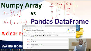 difference between numpy array and