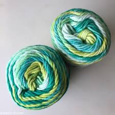 28 Lot Of 2 Peaches N Cream Yarn All New Colors 100 Cotton Green Stripes