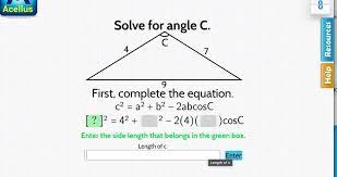 Solve For Angle C 4 9 7 C First