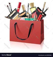 paper bag with makeup cosmetics royalty