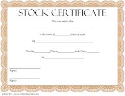 Free 10 Certificate Of Stock Template Ideas 2019 Updated