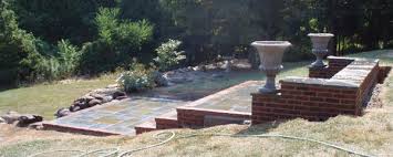 Flagstone With A Brick Border Risers
