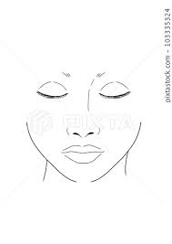 face chart makeup sheet woman with