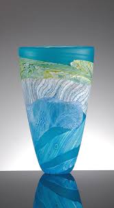 Blue And White Glass Vase Sea Shore