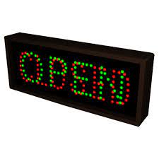 open closed led sign direct view