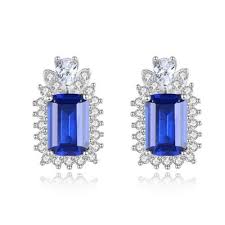 blue cubic zirconia earrings