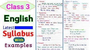 cl 3 english syllabus