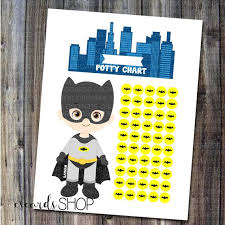 Batman Superhero Boy Potty Chart 50 Sticker Places By
