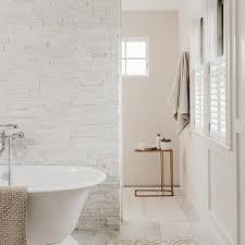 White Stone Bathroom Floor Design Ideas