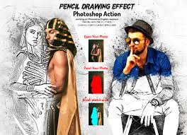 pencil drawing effect photo action