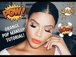 orange pop of color makeup tutorial