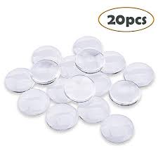 Efivs Arts 20 Pcs Transparent Glass Cabochons Clear Glass Dome Tile Cabochon Half Round Flat Clear 1 57 Inch 40mm Non Calibrated Round For Photo