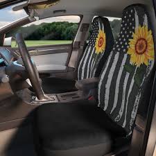 Daisy And American Flag Car Seat Cover