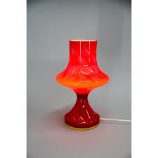 Vintage Red Glass Table Lamp By