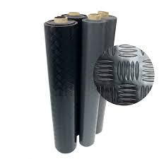 rubber cal diamond grip resilient rubber flooring rolls black 84 x 48 x 0 08 in