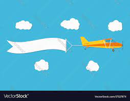 flying advertising banner plane with
