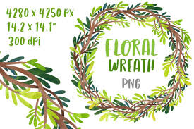 4 Watercolor Wreath Png Designs Graphics